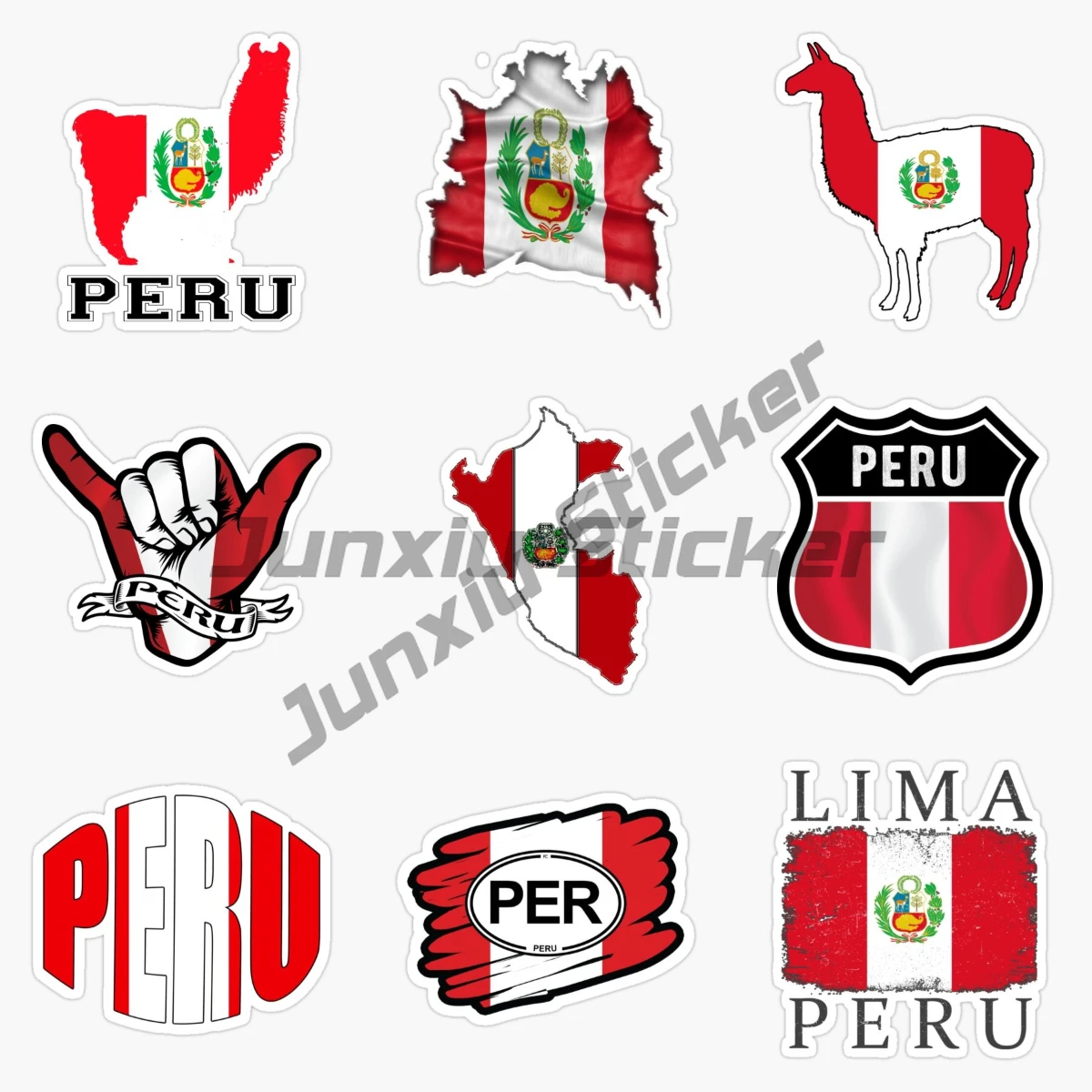 Peru Flag Vinyl Map Car Sticker Country Code PE Decal Car Window Bumper Car Accessories Vinyl Self-adhesive Decor Decal KK