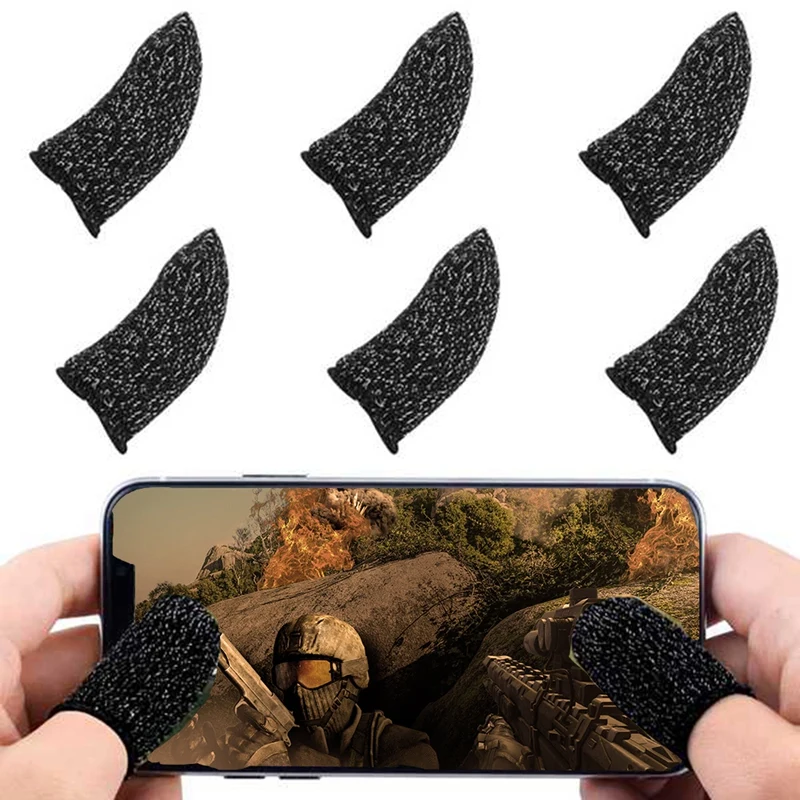 12Pcs Mobile Game Controller Finger Sleeve,Reusable Sweatproof Breathable Full Press Screen Finger Set For PUBG