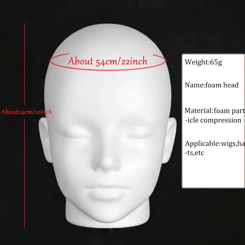 Anime Foam Mannequin Head Stable Lightweight Wig Display Stand for Jewelry Headwear Hat Display Stand Manikin Foam Head Model view 3