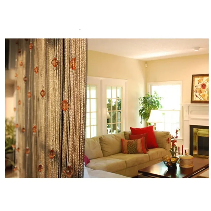 Olive High-end Quality Curtain Acrylic Beads Partition Background Wall Bold Tassel Line Curtain Wedding Props
