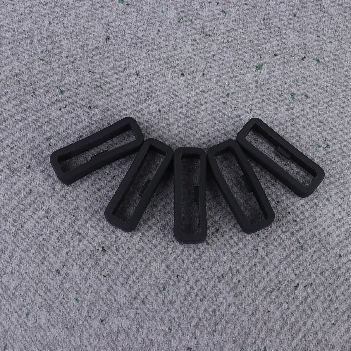 

5Pcs Silicone Watch Band Rings Premium Soft Environmental Replacement Loop Strap Movable Buckle Compatible Black