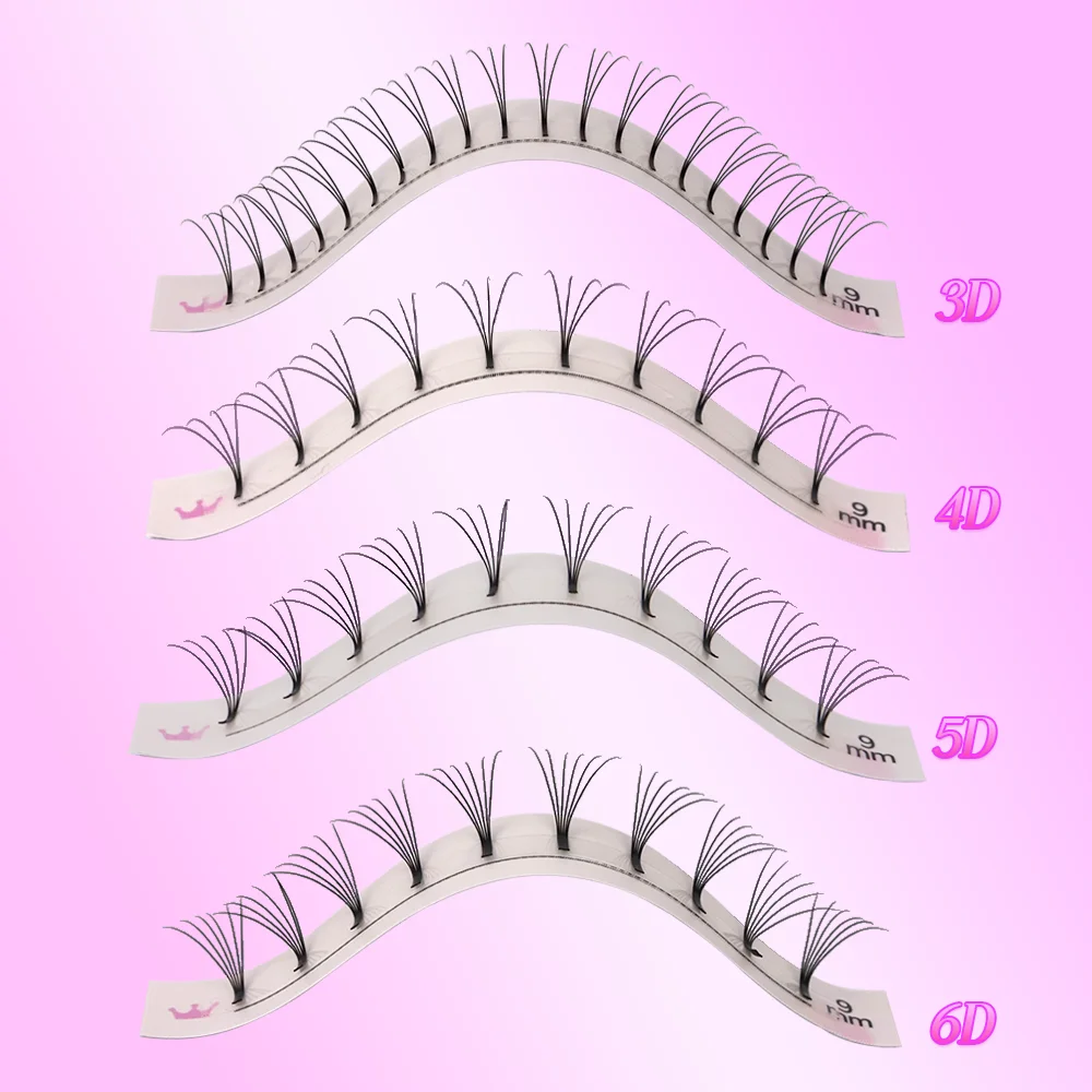 AGUUD Handgefertigte Vorgefertigte Wimpernverlängerungen 3D 4D 5D 6D Langer Stiel Spitze Basis Volumen-Wimpern Koreanisches PBT Vorgefertigte Volumen-Wimpern – Detail 3