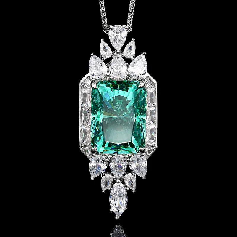 

New jewelry piece: Radiant cut yellow diamond vintage high-end pendant necklace, main stone size 15*20