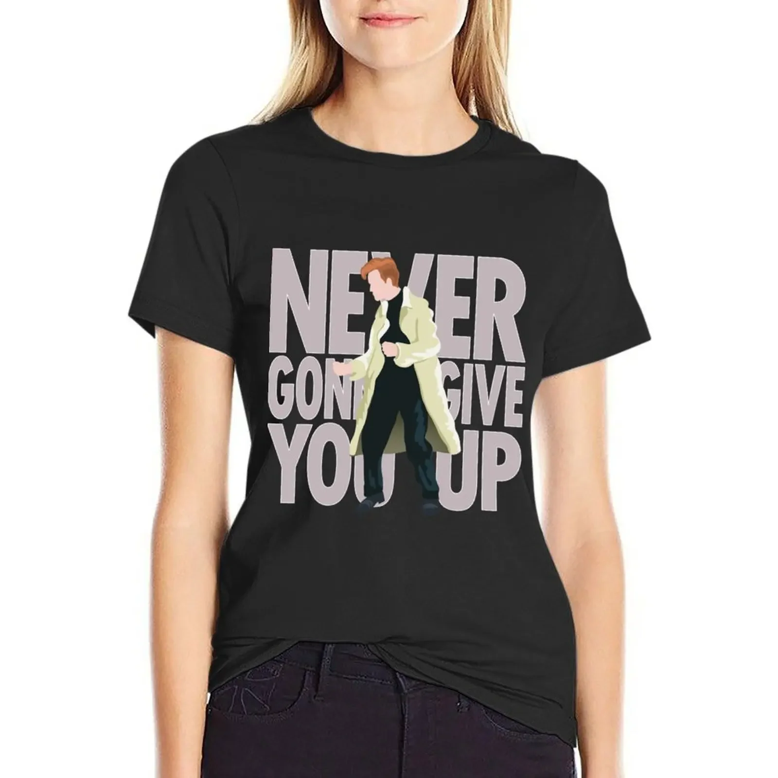 

Rick - Never Gonna Give Yo T-shirt summer top Female clothing cat shirts for Women