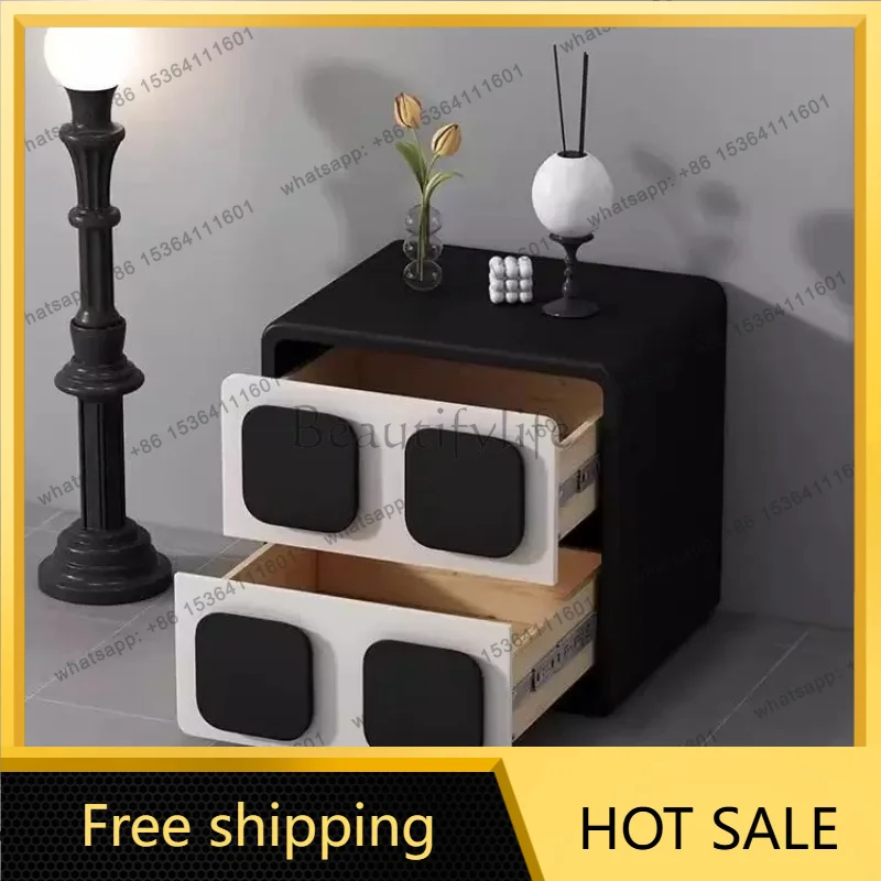 LJY Elegant Modern Nightstands Black Classic European White Italian Bedside Tables Nordic Narrow Mesitas De Noche Bedroom Furnit