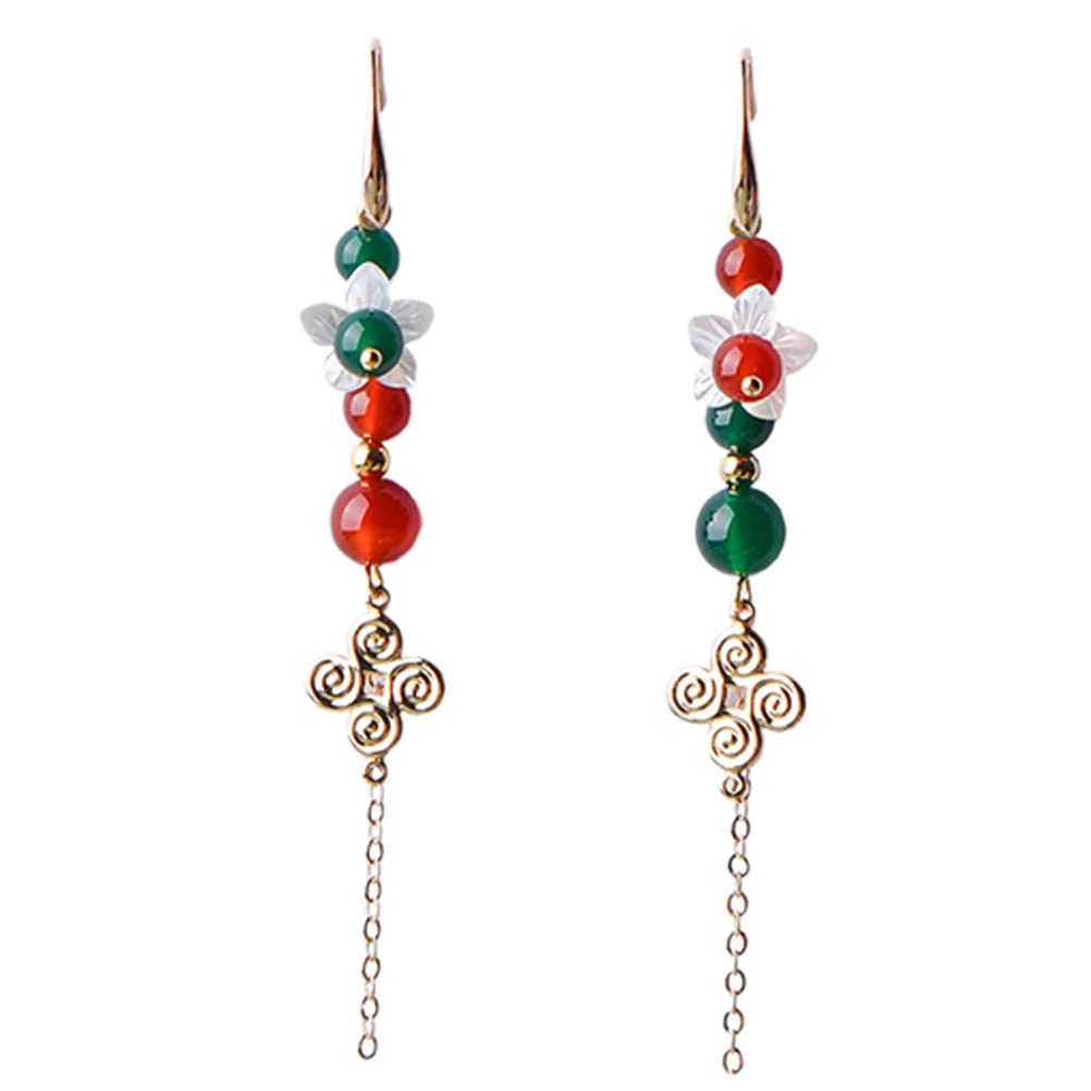 

Women Ear Decor Vintage Earrings Chinese Style Dangle Exquisite Chinoiserie Elegant Eardrop