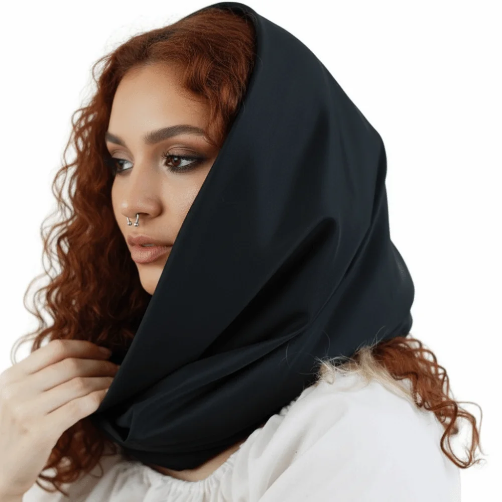 

Зимний теплый массивный шарф бесконечности с капюшоном, ветрозащитный шарф-пуховик большого размера, водонепроницаемый шарф с капюшоном, капюшон для женщин и мужчин