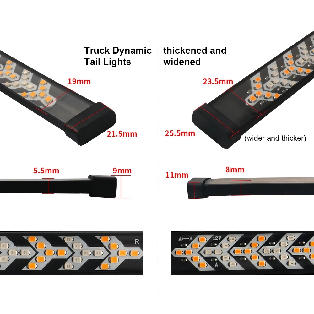 12V 24V Car Truck LED Tailgate Light Strip Turn Signal Lamp Tail light Bar Dynamic Flowing Warning Brake Reverse For Pickup Jeep