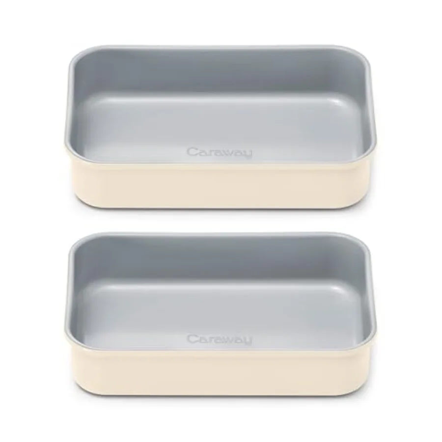 

Nonstick 9" x 6.5" Small Rectangle Baking Pan Duo Non-Toxic PTFE and PFOA Free Aluminized Steel Core Deep Ceramic Baking Pan fo