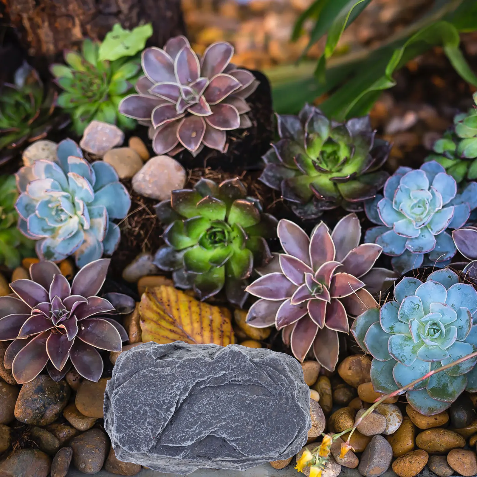 Simulation Stone Key Holder Outdoor Waterproof Resin Hider Box for Home Garden Security Hidden Storage