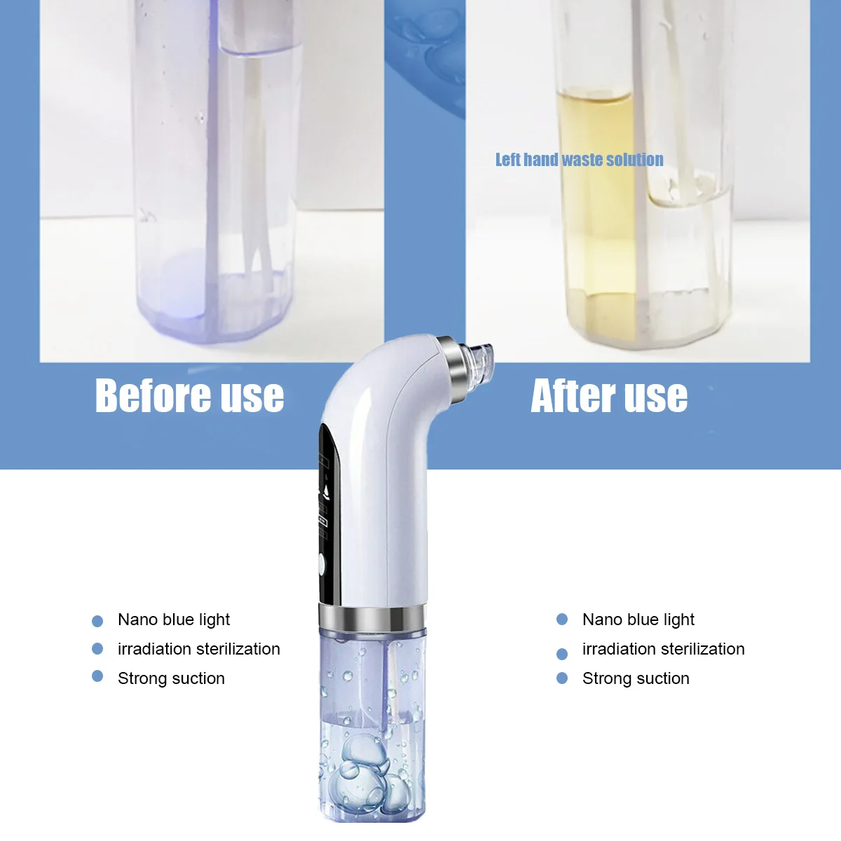 Aspirador de poros eliminador de espinillas, máquina de limpieza Facial eléctrica de microburbujas pequeñas, dispositivo de belleza recargable por USB