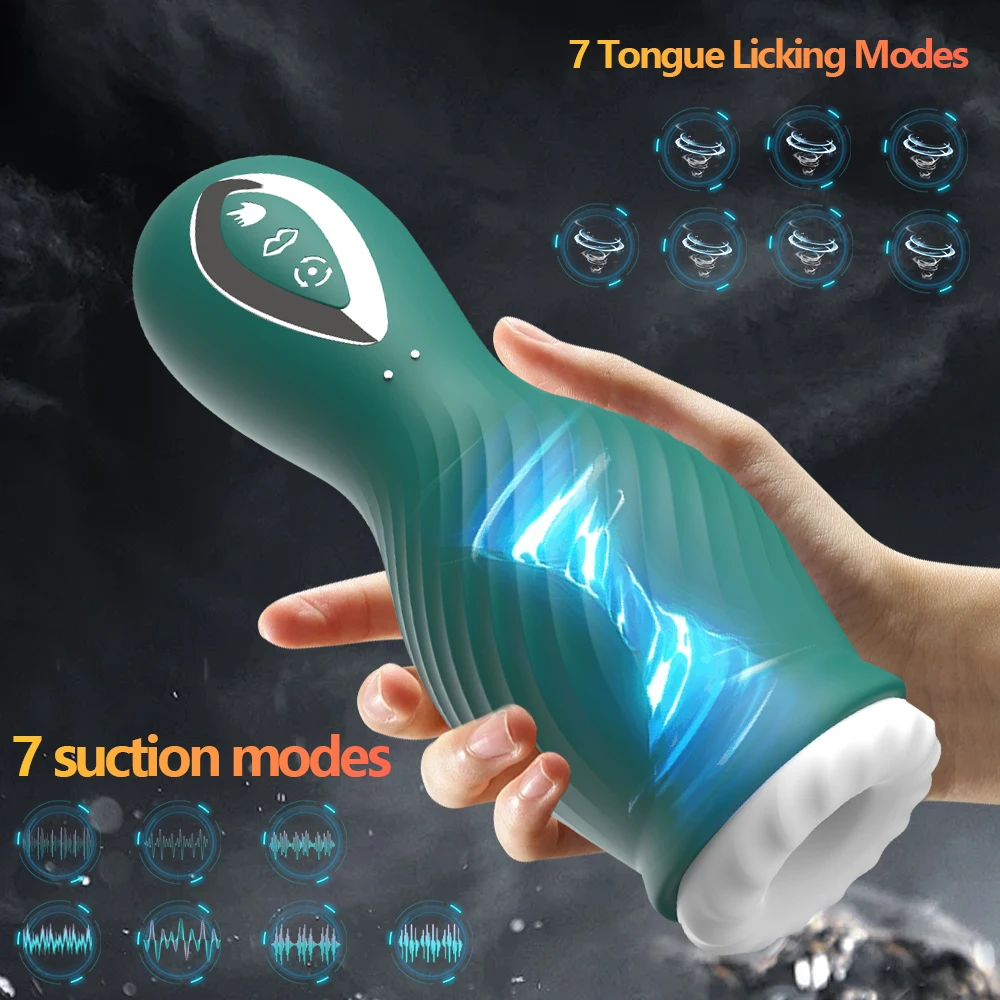 Masturbator for Men Automatic Sucking Male Pussy Oral Vaginal Penis Vibrator Sex Toy for Men Masturbation Cup Blowjobs Machine