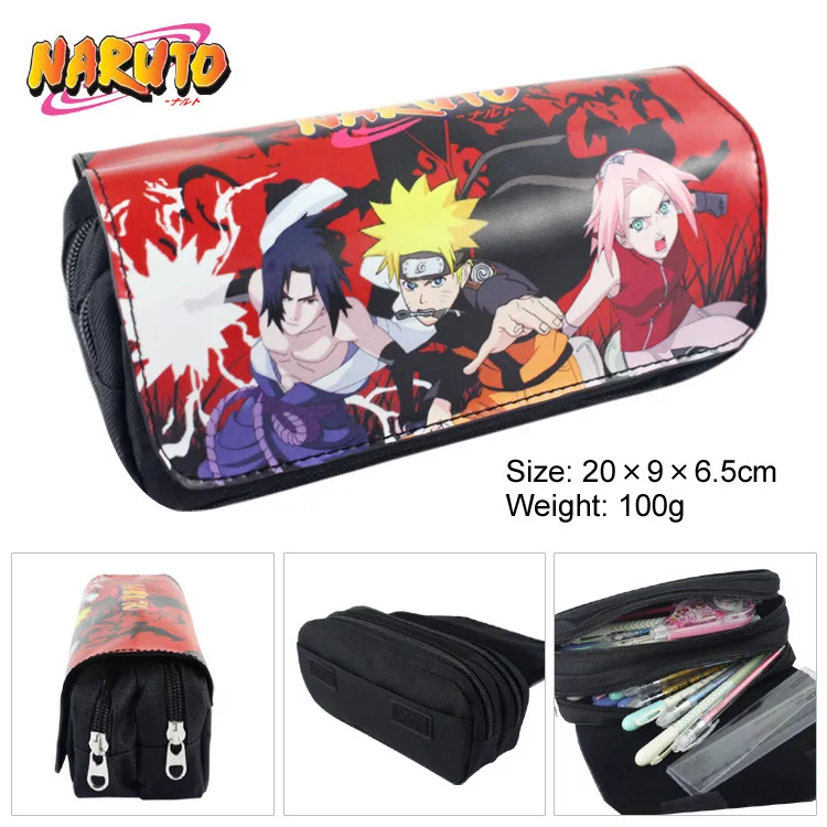 Naruto Anime figura astuccio cartone animato Uzumaki Naruto Uchiha Itachi scatola di cancelleria ad alta capacità materiale scolastico astuccio