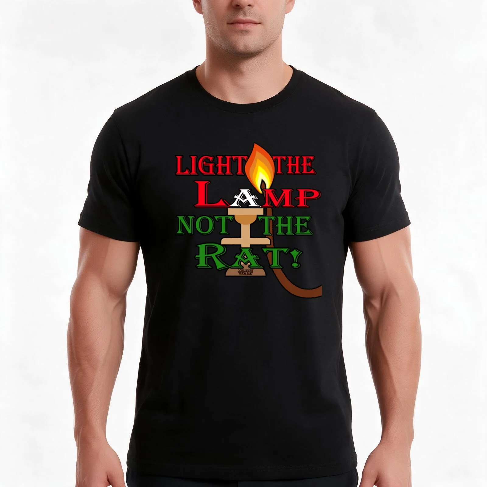 Light the Lamp! Not the Rat! T-Shirt, Summer Casual Cotton Tee, Oversized Streetwear Tops, Vintage Graphic Print, 100% Cotton