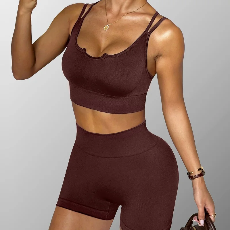 

Women's yoga set, exercise and fitness bike, breathable, lightweight and quick drying exercise set