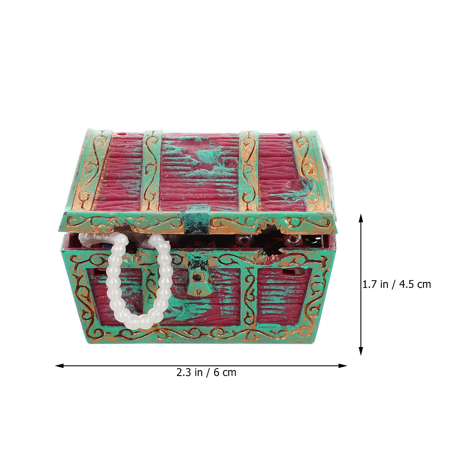 

Aquarium Treasure Box Red Resin Fish Tank Craft Durable Long-Soak Colorfast Decoration Aquarium Treasure Ornament Fish Tank