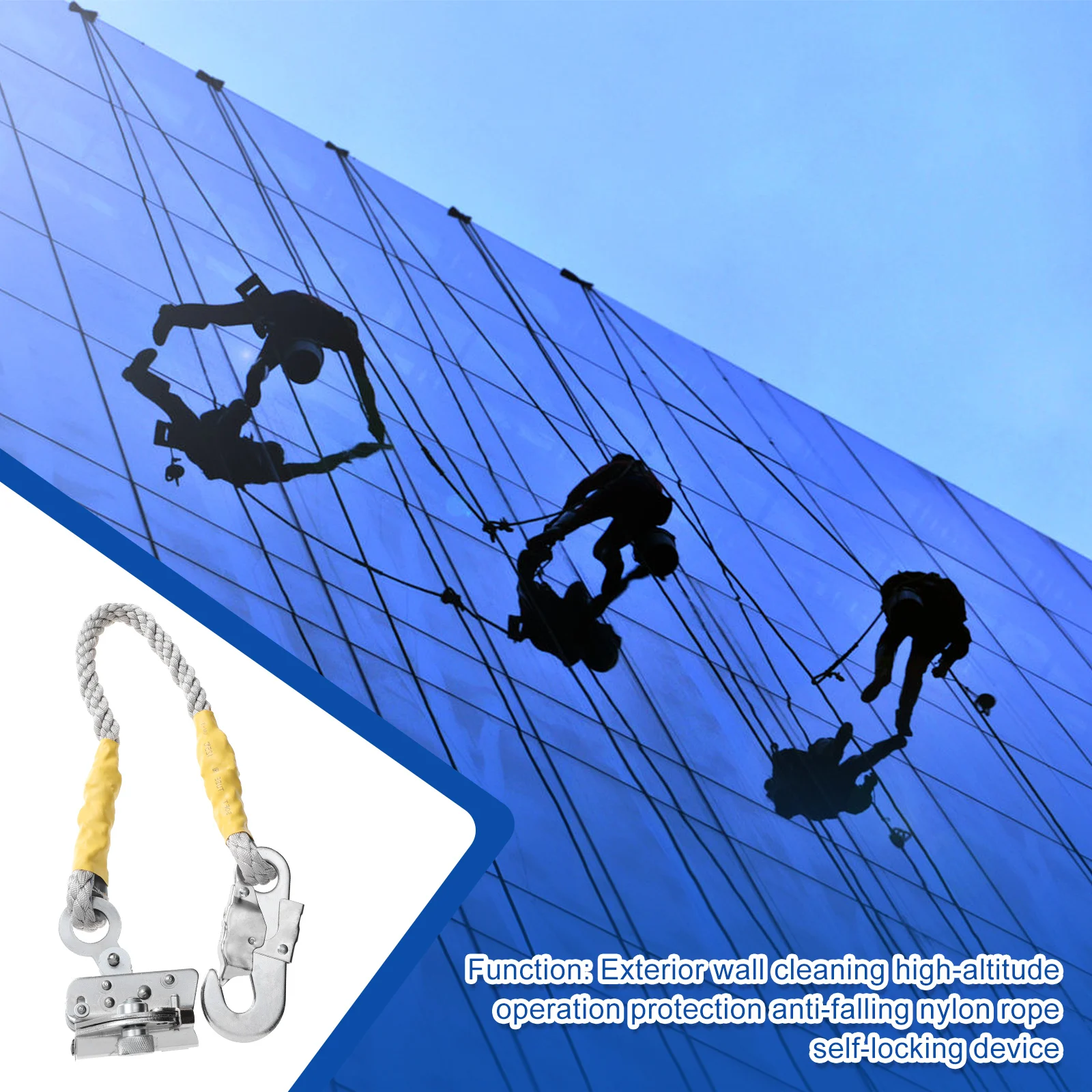 

Nylon Rope Device Steel Safety Tool High Strength Climbing Work Fall Arrest Equipment Sturdy Durable Anti corrosion