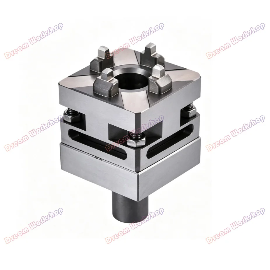 D56-75mm Precision CNC Carving Small Copper Male Manual Chuck  Square Electrode Holder for EDM Spark Machines ER Interface
