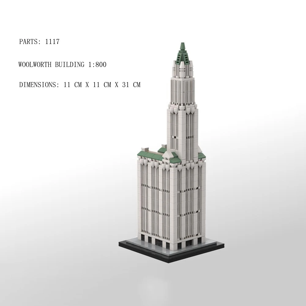 1:800 edificio serie One World Trade Center Street View architettura classica Mansion Building Blocks Model Toys Brick regalo per adulti