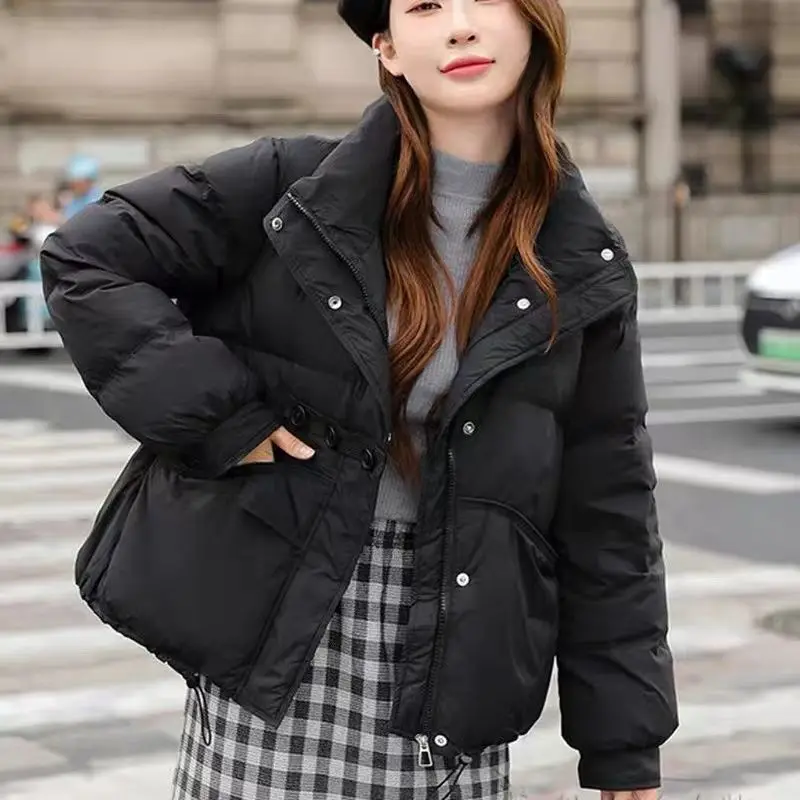 

Women's Down Cotton Jacket 2025 Lady Cotton Padded Outerwear Casual coat Temperament Ladies Winter Parka Coat