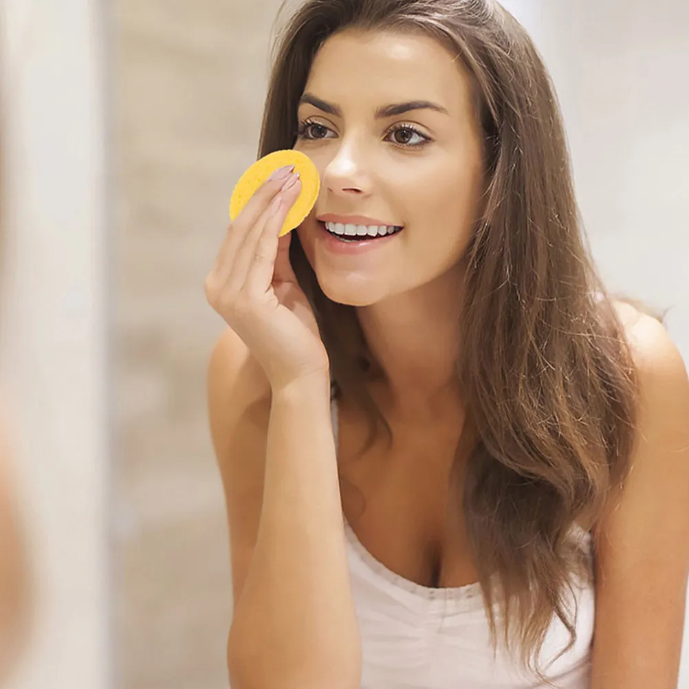 30Pcs Compressed Facial Sponges Wood Pulp Round Face Cleansing Sponges Makeup Removing Tools Exfoliating Deep Clean Skin Pores