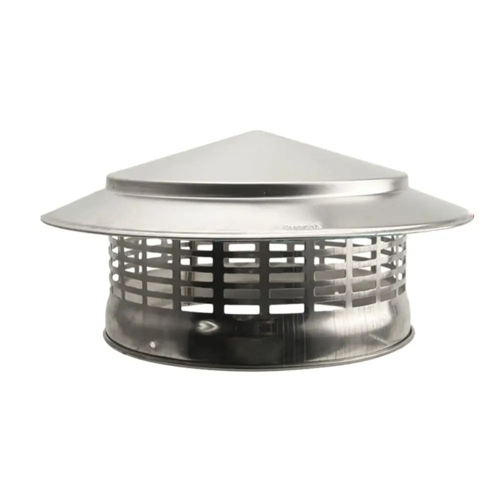 Stainles Steel Chimney Cap 75-200mm Smoke Exhaust Hood Stove Pipe Protector Cover Exterior Wall Rain Pipe Cap Fireplaces