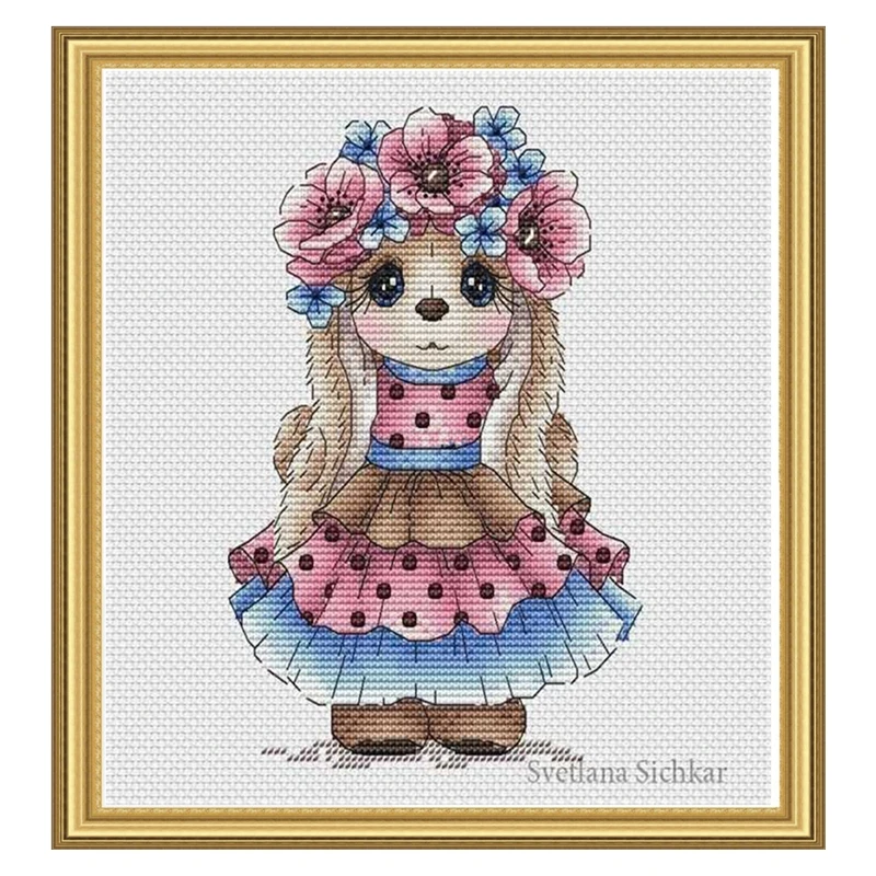 The cross-stitch set 28CT, 18CT, 14CT and 11CT can be selected as the hand-made material pack of printed fabric saga lotus rabbi