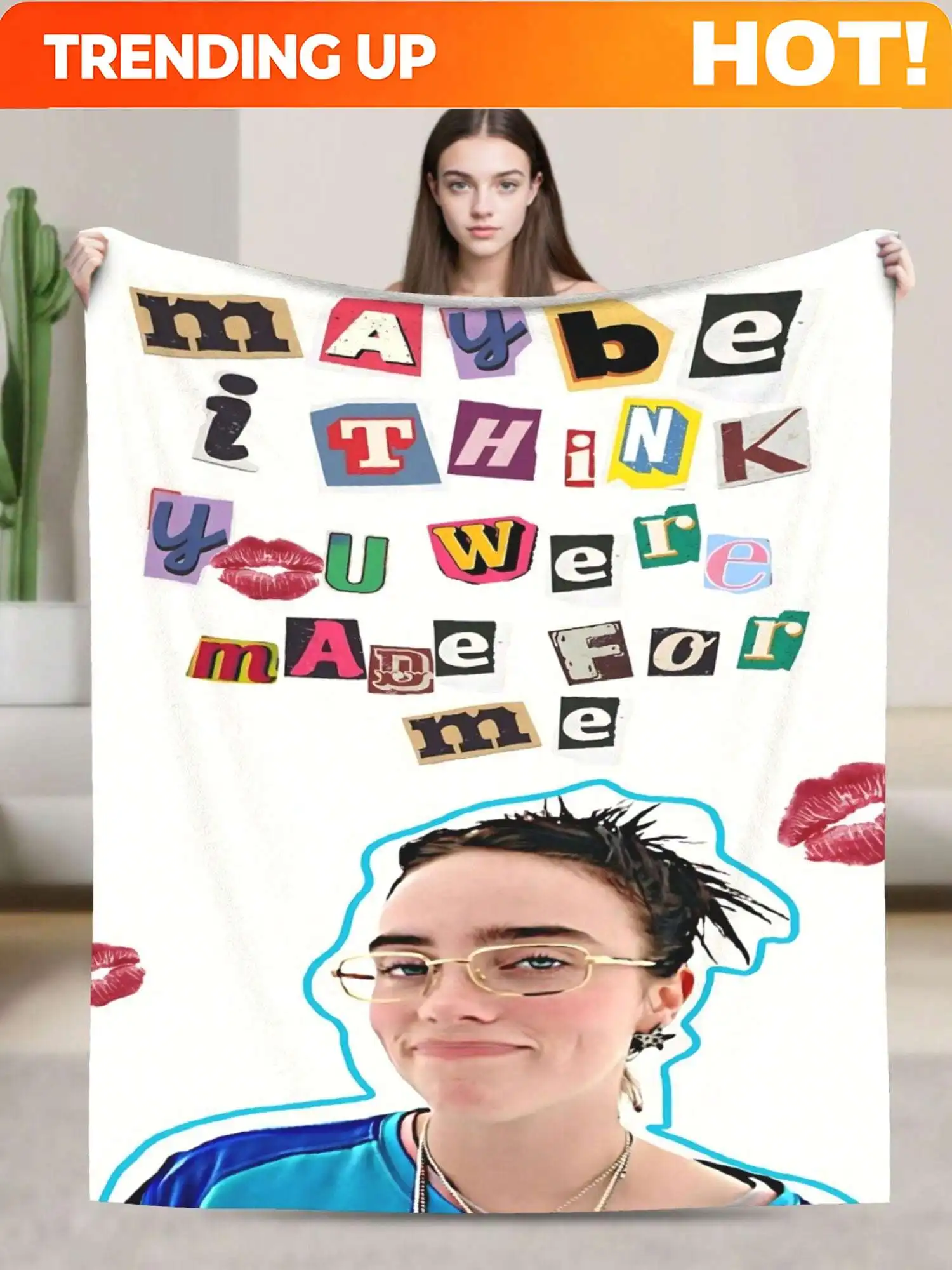 Customize Billie Merch Eilish Soft And Comfortable Warm The Wool Blanket Fan Suitable For Room Sofa Bed Car Lets Trip Camping So