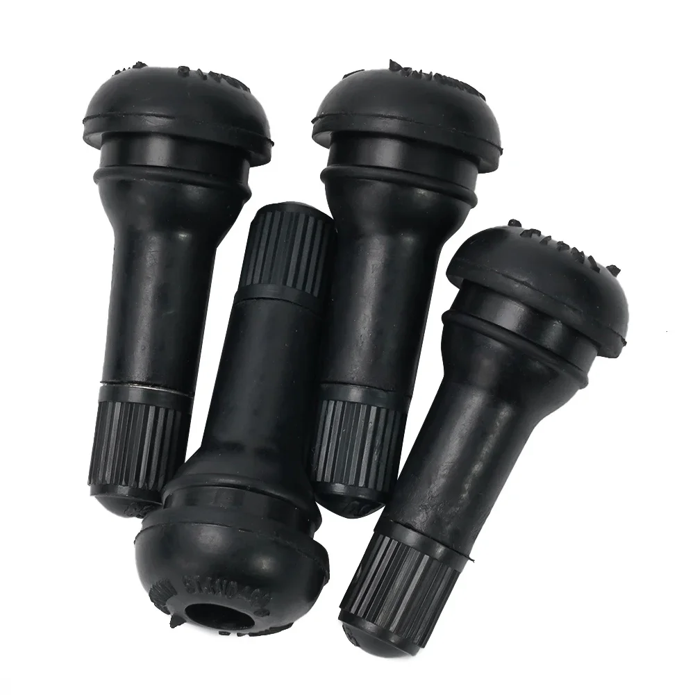 

4pcs TR413 Rubber Nozzle 19MM Tire Universal Valve Tubeless Nozzle Wi/ Valve Core Of PTFE Seal Black Aluminum Alloy Valve Stem