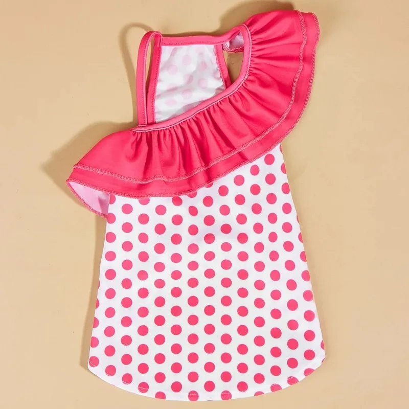 Ins Pet Swimwear Dog Cat Breathable Tank Top Swimwear Puppy Clothes One Piece Sling Bikini Dress Set Dog Dresses For Small Dogs