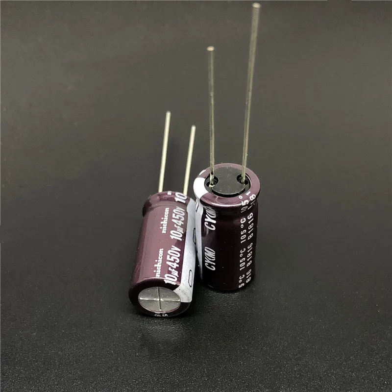 10Pcs/100Pcs 10uF 450V NICHICON CY Series 10x20mm High Ripple Current Long Life 450V10uF Aluminum Electrolytic capacitor