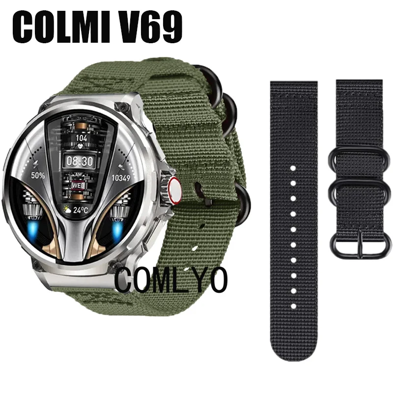 

Для COLMI V69 ремешок для умных часов из мягкого нейлона, холст, ремешок для часов 24 мм, женские и мужские аксессуары