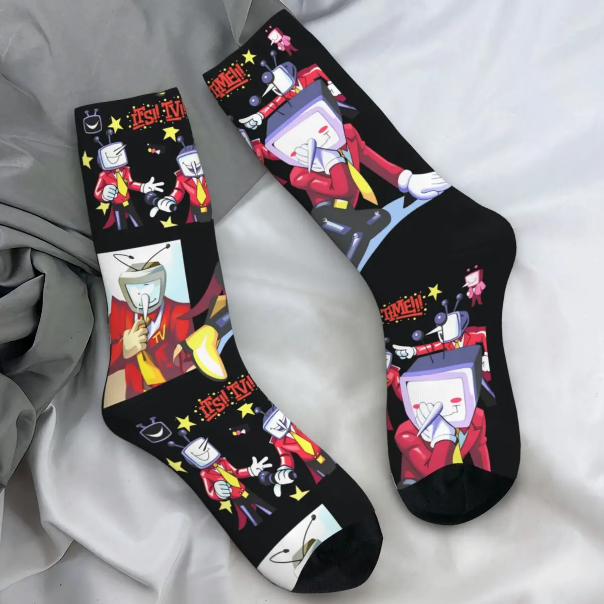 

Носки Deltarune Game Kris Susie Ralsei And Tenna, осенние чулки, забавные мужские удобные носки, противоскользящие носки с принтом для скалолазания