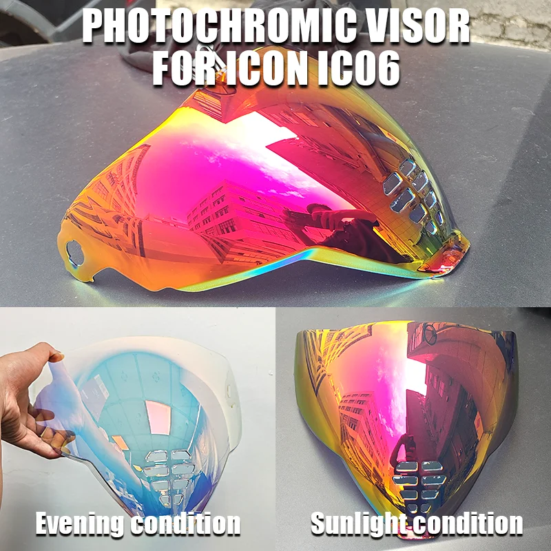 

Photochromic visor C06 For ICON Airflite IC06 Anti-UV Detachable Unisex Helmets Glasses Lens Windshield Full Face Visor Shield