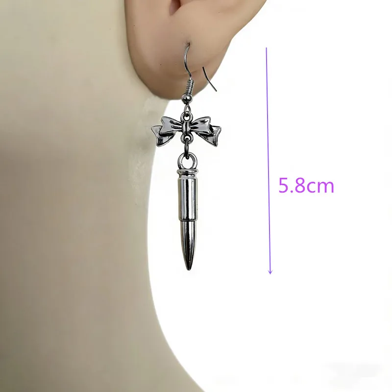 Bounce Di Cute Bow Imitation Bullet Head Earring Ins Female Bullet Earrings for Women