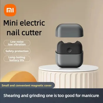 Xiaomi-tijeras eléctricas para uñas, Mini cortaúñas recargables para niños, cortauñas automático, pulido de manicura con luz