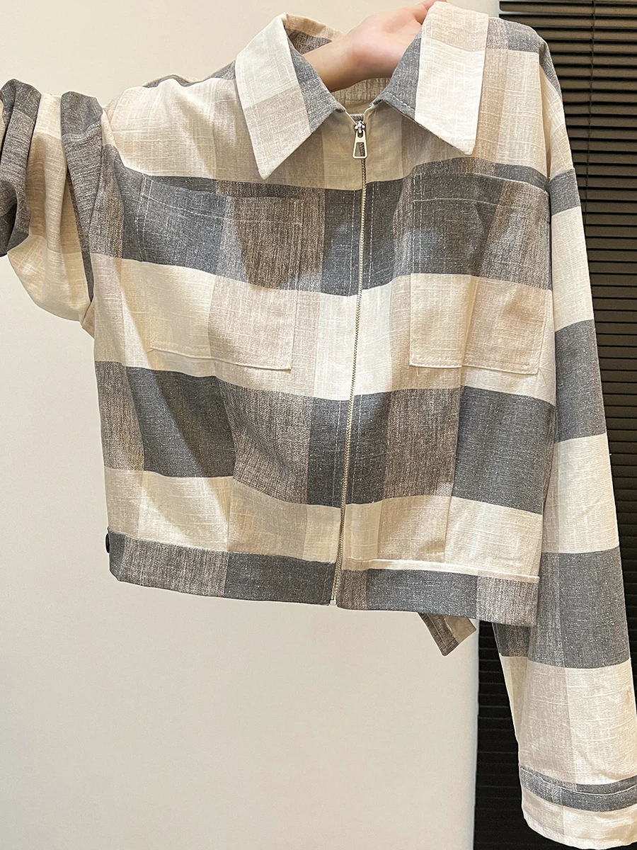 

Для похудения клетчатый длинный воротник-свеч irt женский ранняя осень новый дизайн с застежкой на талии Sli French Sle полиэфирное волокно