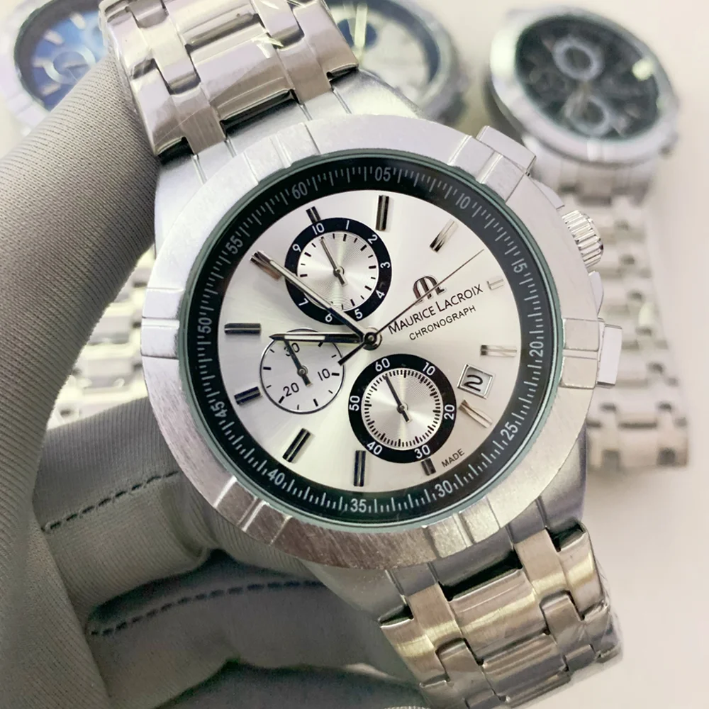Modische TOP-Armbanduhren der Marke Maurice Lacroix für Herren, Multifunktions-Chronograph, Business-Sport, AAA-Herrenuhren