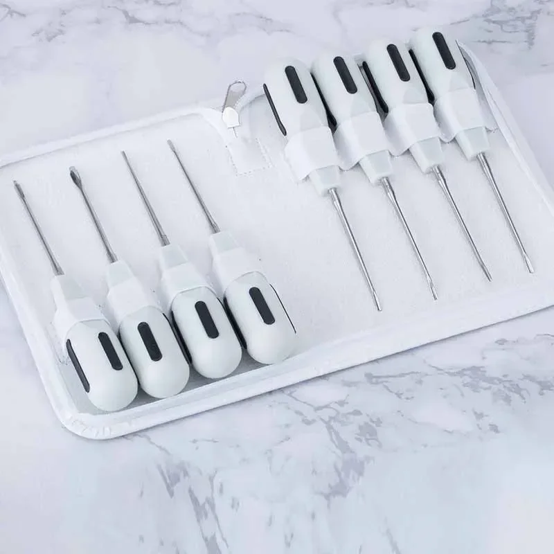 Dentals Stainless Steel Tooth Elevator Set Teeth Extraction Tools Kit Stright Curved Root Elevator Dentistsry Tools Gifts