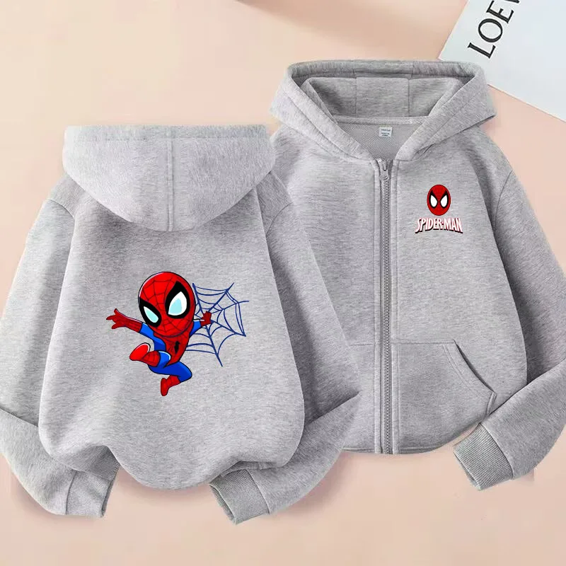 

Модная толстовка на молнии с изображением Человека-паука, Мстители для детей и подростков, модное новое поступление 2025 года с мультяшным принтом