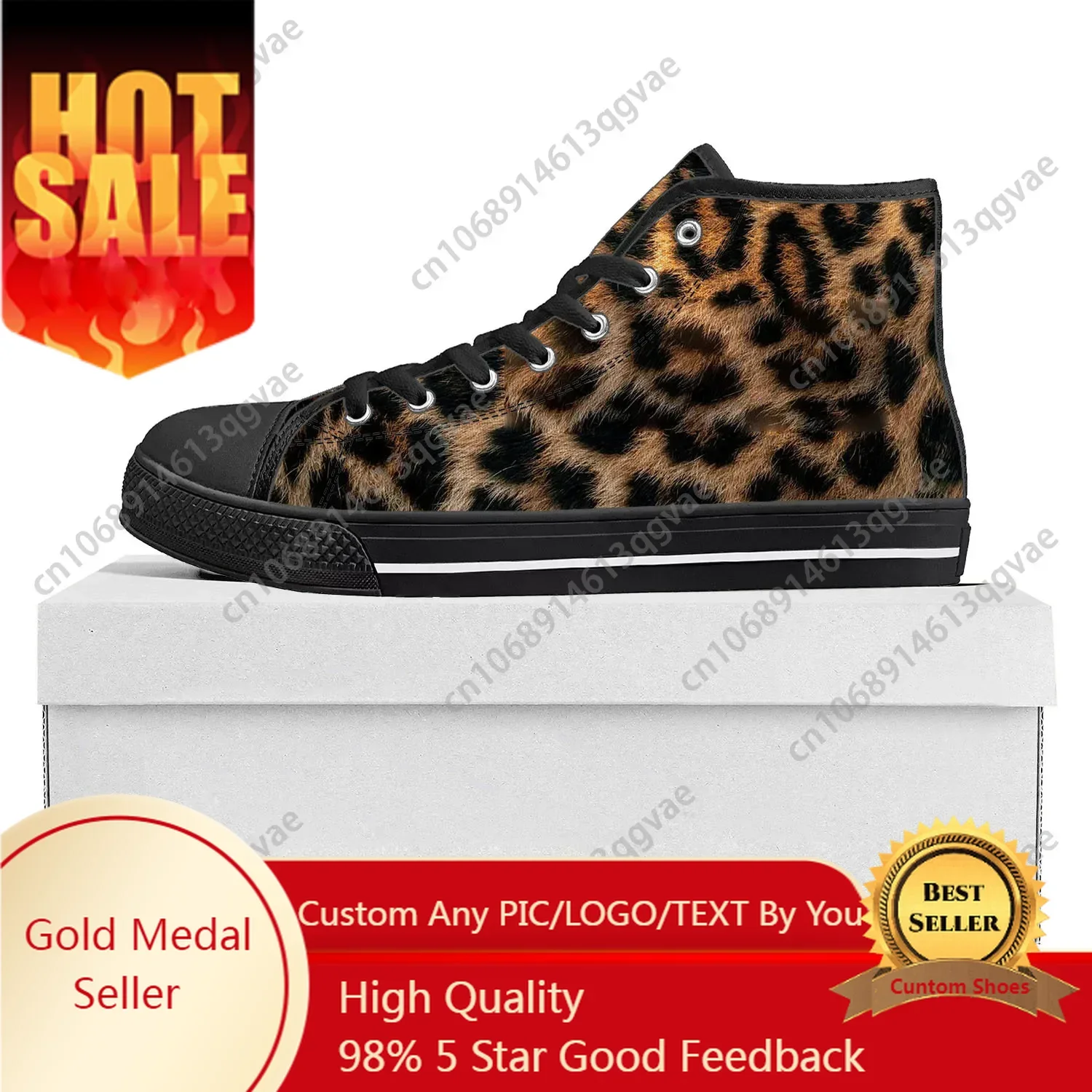 

Leopard Print Fashion High Top Sneakers Mens Womens Teenager Canvas Sneaker Tide Printed Causal Couple Custom Shoe