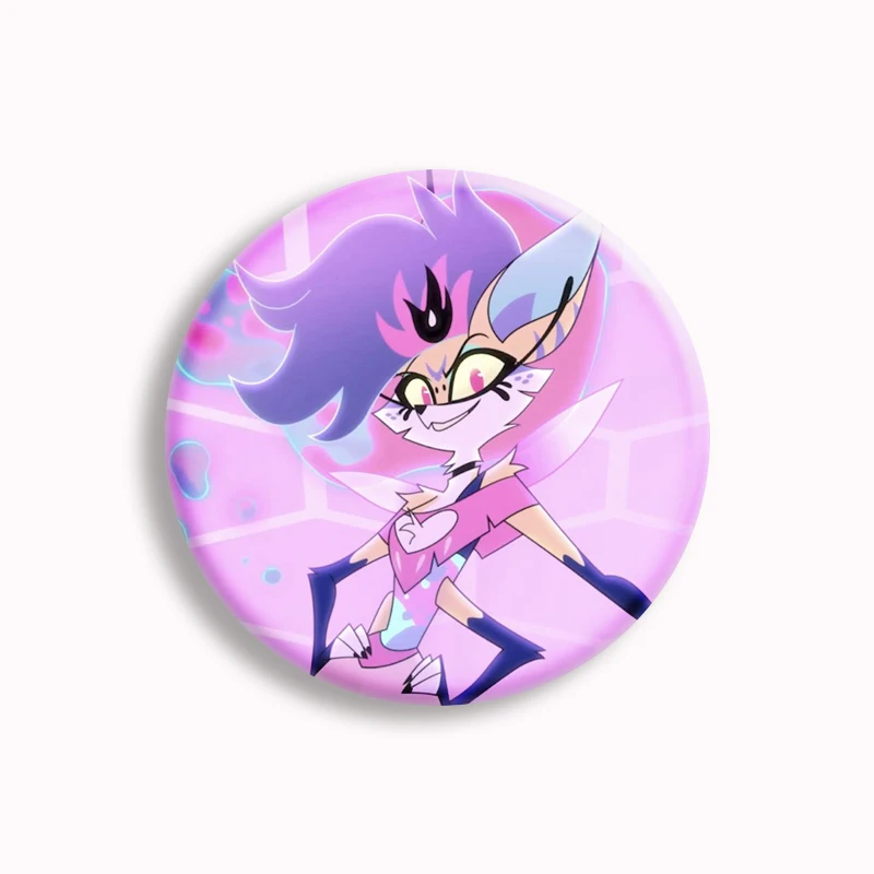 Helluva Boss Robo Fizz Loona Button Pin, Broche de arte engraçada, Criativo e fofo, Emblema engraçado, Decoração de saco e chapéu, Fans Gift, 58mm