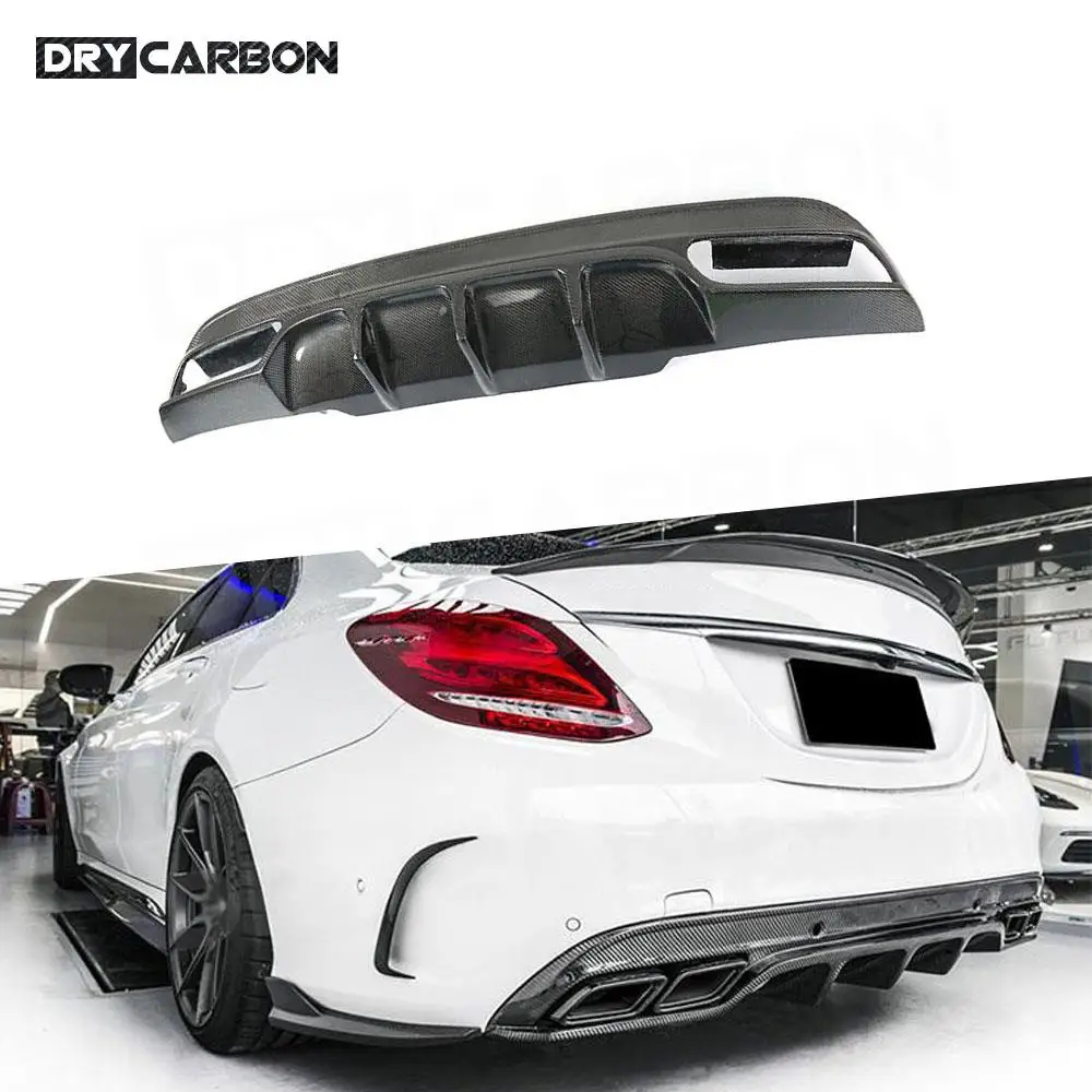 

Carbon Fiber Rear Bumper Lip Diffuser Spoiler F Style For Mercedes Benz C Class W205 Sedan 4 Door C180 C200 C300 C63 2016-2021