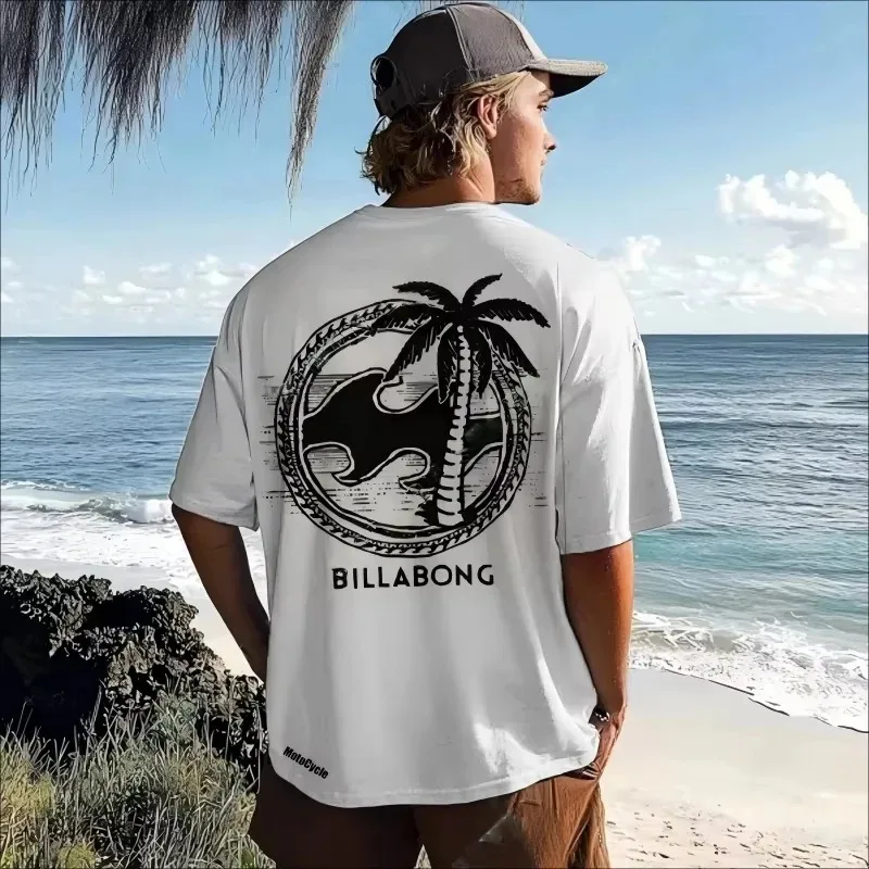 2026 Men's Motorcycle Retro Surfing Pattern Printed T-shirt Men's T-shirt Men's Women's Shirt Men's Women's Pure Cotton T-shirt