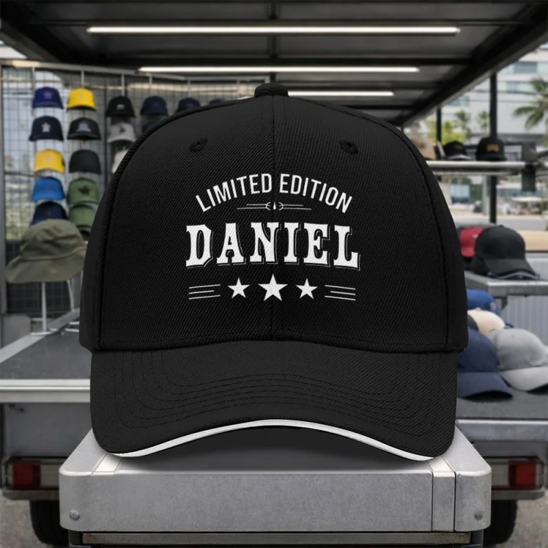 Men's DANIEL Lettering Duckbill Baseball Cap – Lightweight Hip-Hop Dad Hat for Father's Day, Graduation & Outdoor