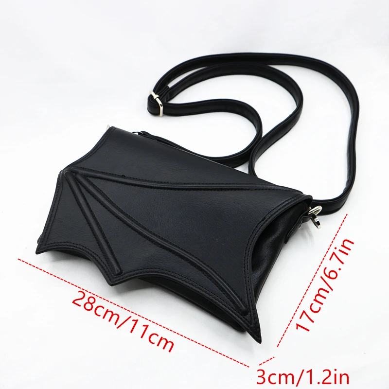Black bat wing bag small crossbody bag, Gothic style purse Batwing Handbag