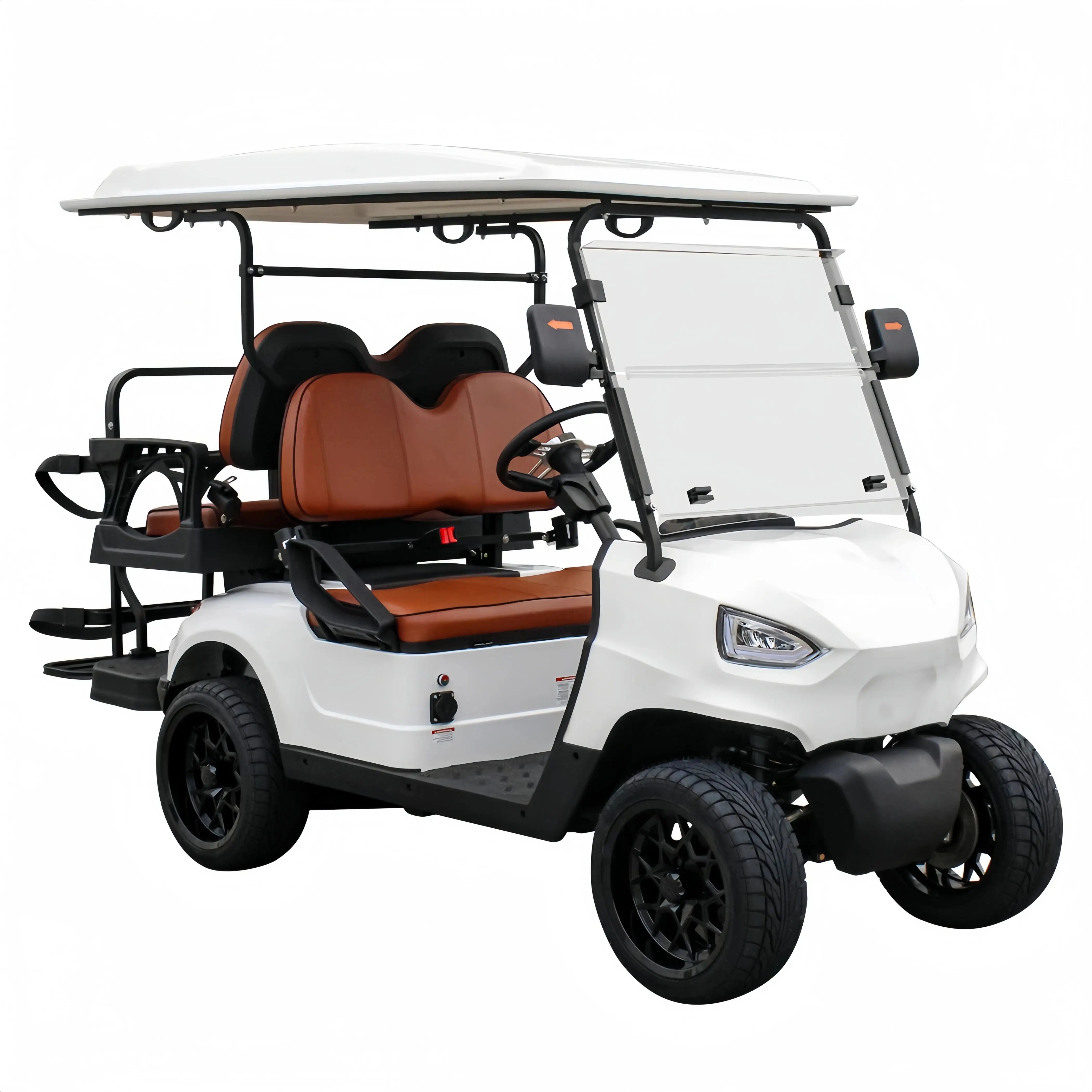 CE Certification 72V 7.5kw Battery Powered Solid Wheel 6 Seater Electric Golf Hunting Cart Buggy