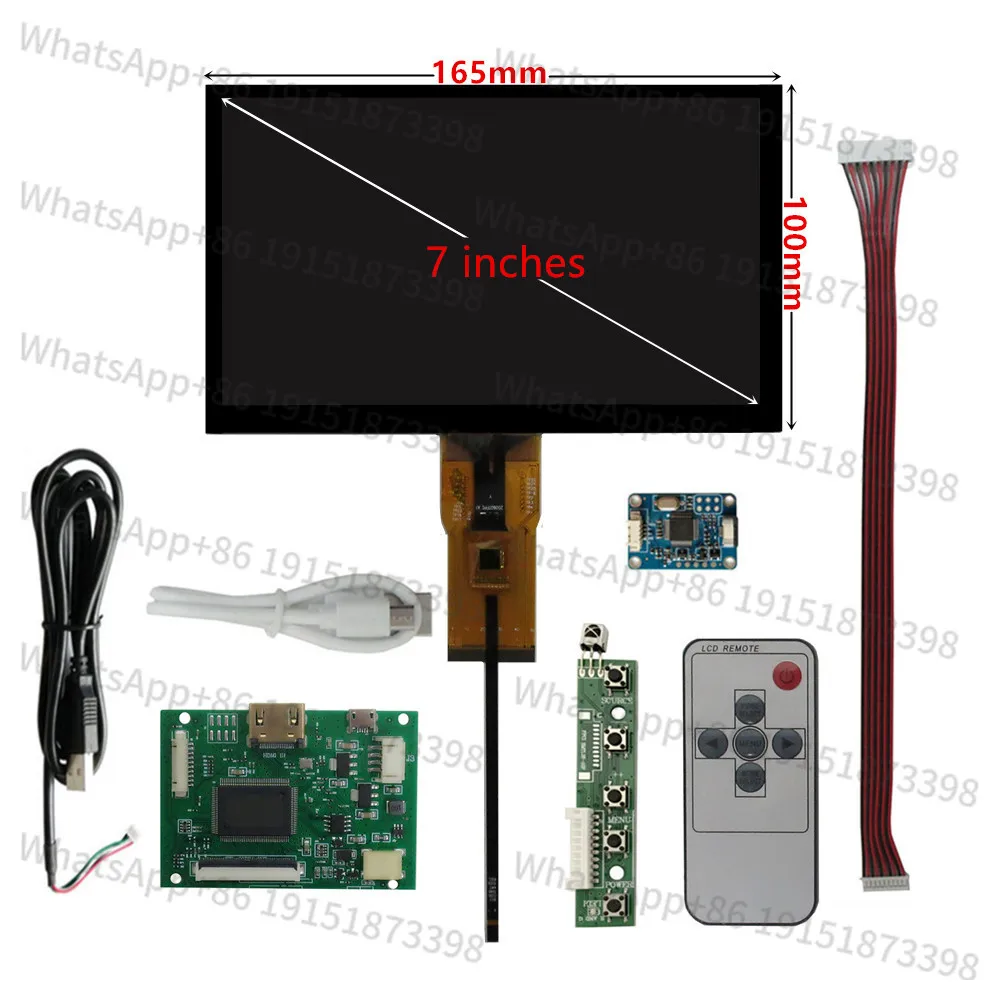 7 Inch 1024*600 Screen LCD Display HDMI-Compatible Driver Board touch Monito For Raspberry Pi Banana/Orange Pi PC Mini Computer