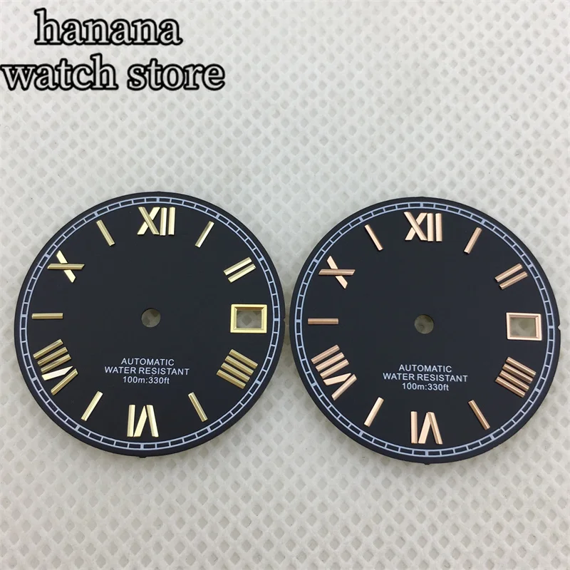 BLIGER 29mm Aseptic dial Black White Red Gold dial fits NH35 movement 38mm 39mm 40mm case 3 Clock 3.8 Clock Crown