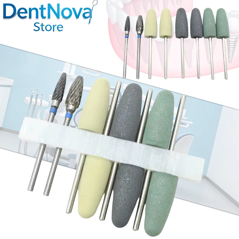 

8Pcs/set 2.35mm HP Dental Resin Base Acrylic Polishing Burs Kit Rotary Drill Polisher Tool for Dentist Lab